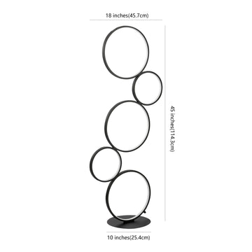 Pluto Stacked Circles 45" Contemporary Modern Iron/Aluminum Integrated LED Floor Lamp - JONATHAN Y